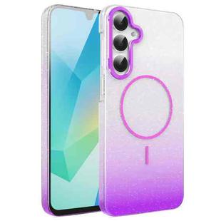 For Samsung Galaxy A16 5G Gold Diamond Glitter Gradient MagSafe Shockproof Phone Case(Purple)