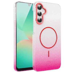 For Samsung Galaxy A26 5G Gold Diamond Glitter Gradient MagSafe Shockproof Phone Case(Red)