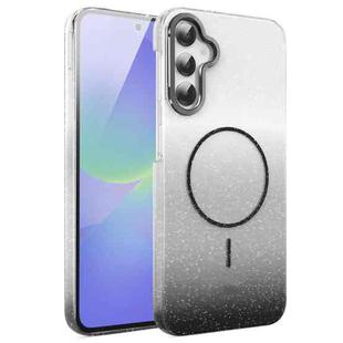 For Samsung Galaxy A36 5G Gold Diamond Glitter Gradient MagSafe Shockproof Phone Case(Black)