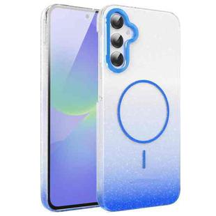 For Samsung Galaxy A36 5G Gold Diamond Glitter Gradient MagSafe Shockproof Phone Case(Blue)