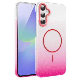 For Samsung Galaxy A36 5G Gold Diamond Glitter Gradient MagSafe Shockproof Phone Case(Red)
