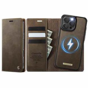 For iPhone 16 Pro CaseMe C49 MagSafe RFID Blocking Detachable Wallet Leather Phone Case(Coffee)