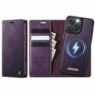 For iPhone 16 Pro CaseMe C49 MagSafe RFID Blocking Detachable Wallet Leather Phone Case(Purple)