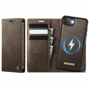 For iPhone 16e CaseMe C49 MagSafe RFID Blocking Detachable Wallet Leather Phone Case(Coffee)