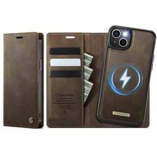 For iPhone 15 CaseMe C49 MagSafe RFID Blocking Detachable Wallet Leather Phone Case(Coffee)