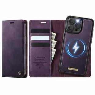 For iPhone 12 / 12 Pro CaseMe C49 MagSafe RFID Blocking Detachable Wallet Leather Phone Case(Purple)