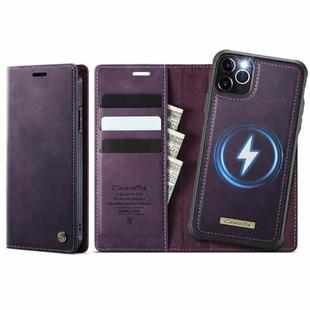 For iPhone 11 Pro CaseMe C49 MagSafe RFID Blocking Detachable Wallet Leather Phone Case(Purple)