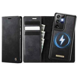 For Samsung Galaxy S21 Ultra 5G CaseMe C49 Magnetic RFID Blocking Detachable Wallet Leather Phone Case(Black)