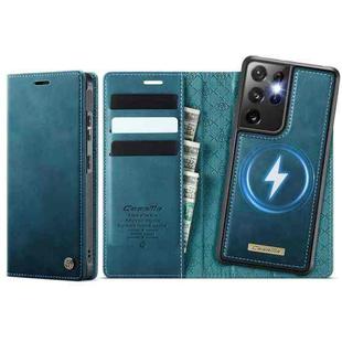 For Samsung Galaxy S21 Ultra 5G CaseMe C49 Magnetic RFID Blocking Detachable Wallet Leather Phone Case(Green)