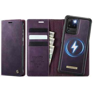 For Samsung Galaxy S20 Ultra CaseMe C49 Magnetic RFID Blocking Detachable Wallet Leather Phone Case(Purple)