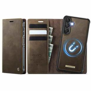 For Samsung Galaxy A14 5G / M44 CaseMe C49 Magnetic RFID Blocking Detachable Wallet Leather Phone Case(Coffee)