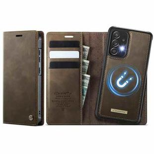 For Samsung Galaxy A52 / A52s CaseMe C49 Magnetic RFID Blocking Detachable Wallet Leather Phone Case(Coffee)