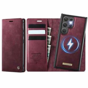For Samsung Galaxy S22 Ultra 5G CaseMe C49 Magnetic RFID Blocking Detachable Wallet Leather Phone Case(Red)