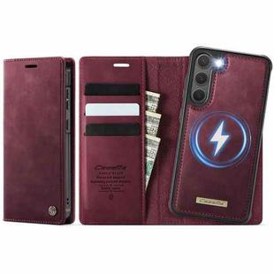 For Samsung Galaxy S23 5G CaseMe C49 Magnetic RFID Blocking Detachable Wallet Leather Phone Case(Red)