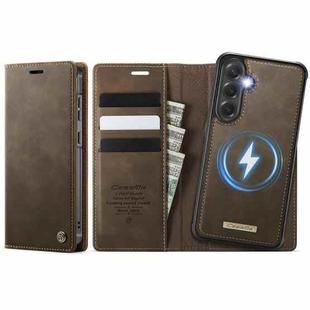 For Samsung Galaxy S24 FE 5G CaseMe C49 Magnetic RFID Blocking Detachable Wallet Leather Phone Case(Coffee)