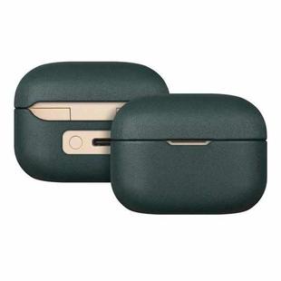 For  Sony LinkBuds S Grained Genuine Leather Bluetooth Headset Protective Case(Fir Green)