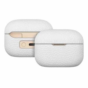 For  Sony LinkBuds S Litchi Print Genuine Leather Bluetooth Headset Protective Case(Gray White)