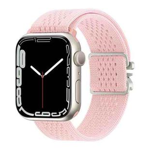 For Apple Watch 46mm / 49mm / 45mm / 44mm Parachute Buckle Knitted Nylon Watch Band(Pink)