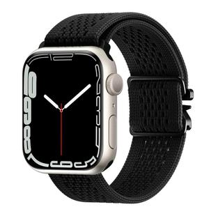 For Apple Watch 46mm / 49mm / 45mm / 44mm Parachute Buckle Knitted Nylon Watch Band(Black)