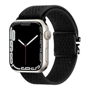 For Apple Watch 42mm / 41mm / 40mm / 38mm Parachute Buckle Knitted Nylon Watch Band(Black)