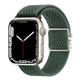 For Apple Watch 42mm / 41mm / 40mm / 38mm Parachute Buckle Knitted Nylon Watch Band(Green)