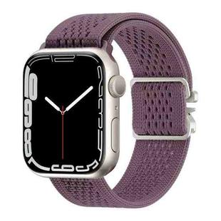 For Apple Watch 42mm / 41mm / 40mm / 38mm Parachute Buckle Knitted Nylon Watch Band(Smokey Purple)