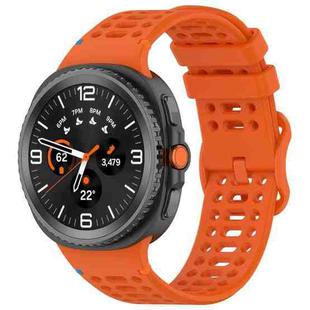 For Samsung Galaxy Watch8 40 / 44mm Eight-shaped Buckle Breathable Stitched Silicone Watch Band(Orange)