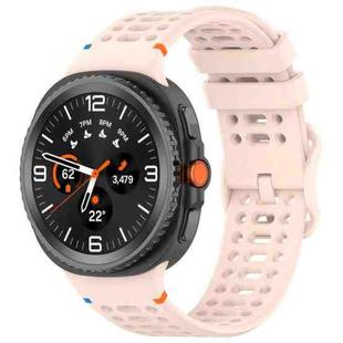 For Samsung Galaxy Watch8 40 / 44mm Eight-shaped Buckle Breathable Stitched Silicone Watch Band(Pink)