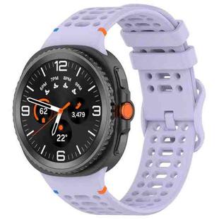 For Samsung Galaxy Watch8 40 / 44mm Eight-shaped Buckle Breathable Stitched Silicone Watch Band(Purple)