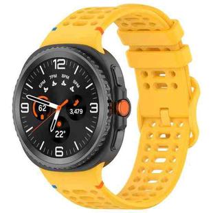 For Samsung Galaxy Watch8 40 / 44mm Eight-shaped Buckle Breathable Stitched Silicone Watch Band(Yellow)