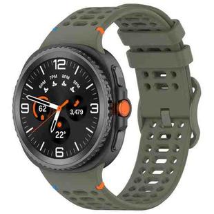 For Samsung Galaxy Watch8 40 / 44mm Eight-shaped Buckle Breathable Stitched Silicone Watch Band(Green)