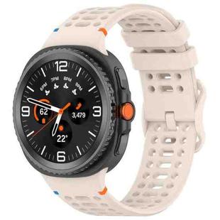 For Samsung Galaxy Watch8 40 / 44mm Eight-shaped Buckle Breathable Stitched Silicone Watch Band(Starlight)