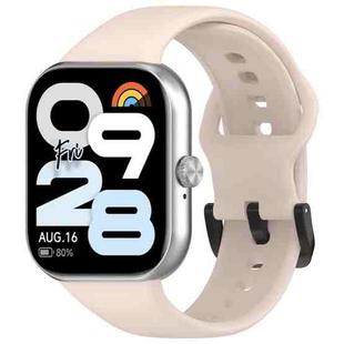 For Redmi Watch Move Black Steel Buckle Solid Color Soft Silicone Watch Band(Pink)