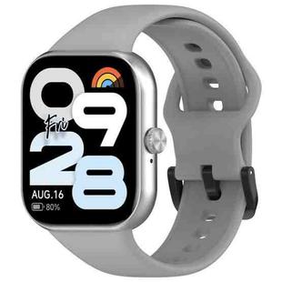 For Redmi Watch Move Black Steel Buckle Solid Color Soft Silicone Watch Band(Gray)