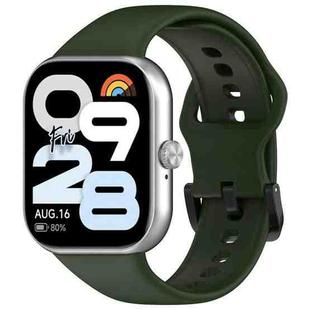 For Redmi Watch Move Black Steel Buckle Solid Color Soft Silicone Watch Band(Green)