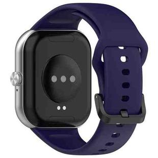 For Redmi Watch Move Black Steel Buckle Solid Color Soft Silicone Watch Band(Dark Blue)