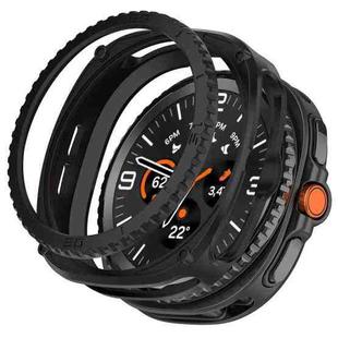 For Samsung Galaxy Watch8 Classic 46mm Hollow Digital Armor TPU Watch Protective Cover(Black)