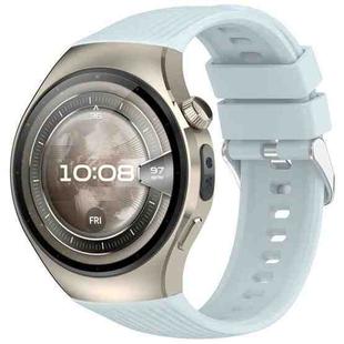 For Huawei Watch 5 42mm Vertical Solid Color Silicone Watch Band(Blue)