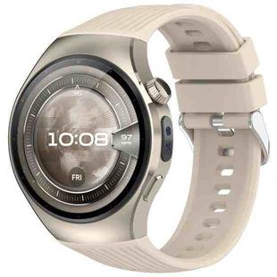 For Huawei Watch 5 46mm Vertical Solid Color Silicone Watch Band(Ivory White)