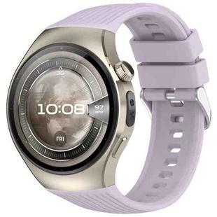 For Huawei Watch 5 46mm Vertical Solid Color Silicone Watch Band(Purple)
