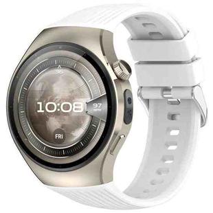 For Huawei Watch 5 46mm Vertical Solid Color Silicone Watch Band(White)