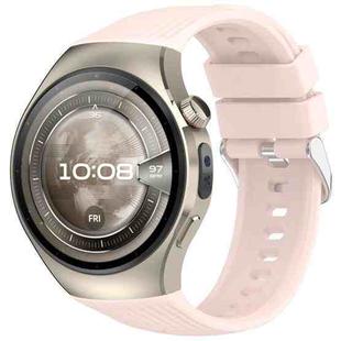 For Huawei Watch 5 46mm Vertical Solid Color Silicone Watch Band(Pink)