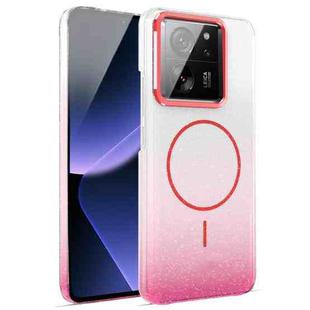 For Xiaomi 13T / 13T Pro Gold Diamond Glitter Gradient MagSafe Shockproof Phone Case(Red)