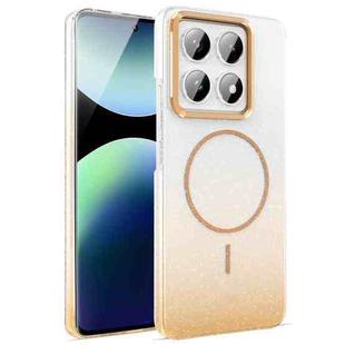 For Xiaomi 14T Gold Diamond Glitter Gradient MagSafe Shockproof Phone Case(Gold)