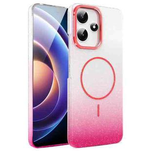 For Xiaomi Poco X7 Pro Gold Diamond Glitter Gradient MagSafe Shockproof Phone Case(Red)