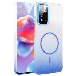 For Xiaomi Redmi Note 11 Pro 4G / 5G Gold Diamond Glitter Gradient MagSafe Shockproof Phone Case(Blue)