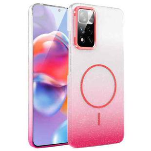 For Xiaomi Redmi Note 11 Pro 4G / 5G Gold Diamond Glitter Gradient MagSafe Shockproof Phone Case(Red)