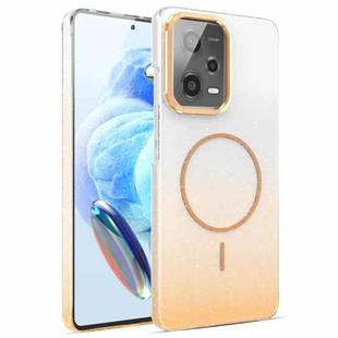 For Xiaomi Redmi Note 12 Pro 5G Gold Diamond Glitter Gradient MagSafe Shockproof Phone Case(Gold)