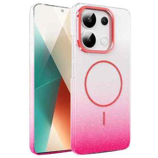 For Xiaomi Redmi Note 13 4G Gold Diamond Glitter Gradient MagSafe Shockproof Phone Case(Red)