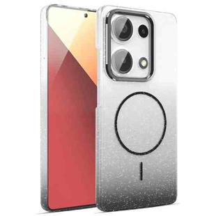For Xiaomi Redmi Note 13 Pro 4G Gold Diamond Glitter Gradient MagSafe Shockproof Phone Case(Black)